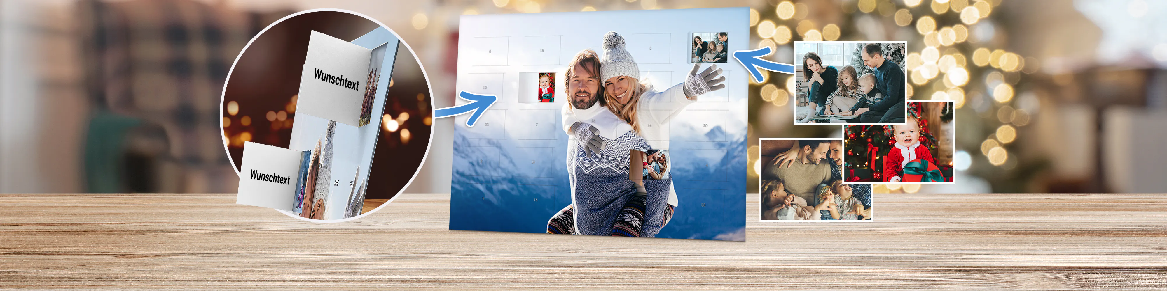 Adventskalender mit 24 Fotos und eigenem Titelbild