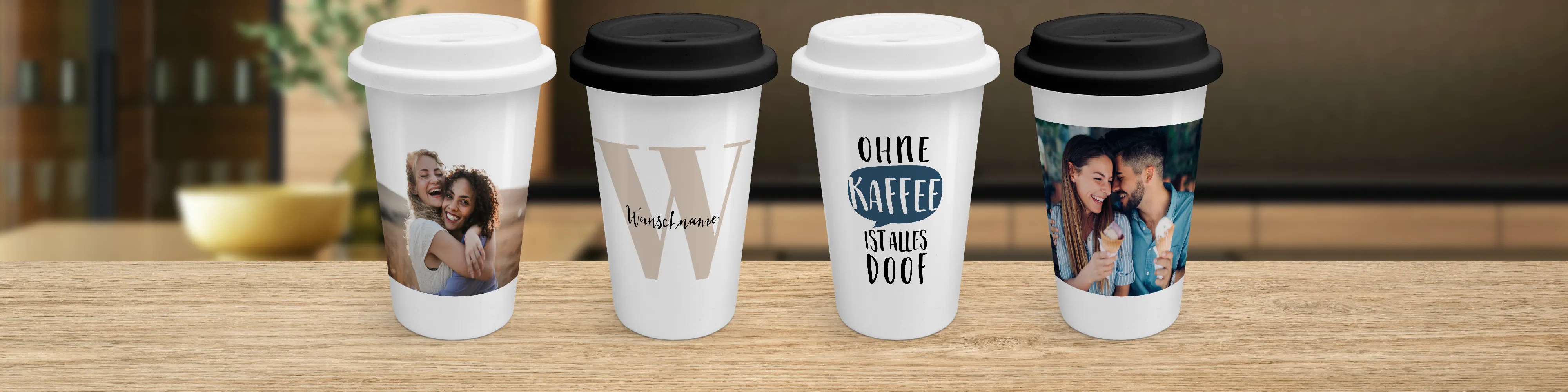 Coffee to go Becher mit Foto