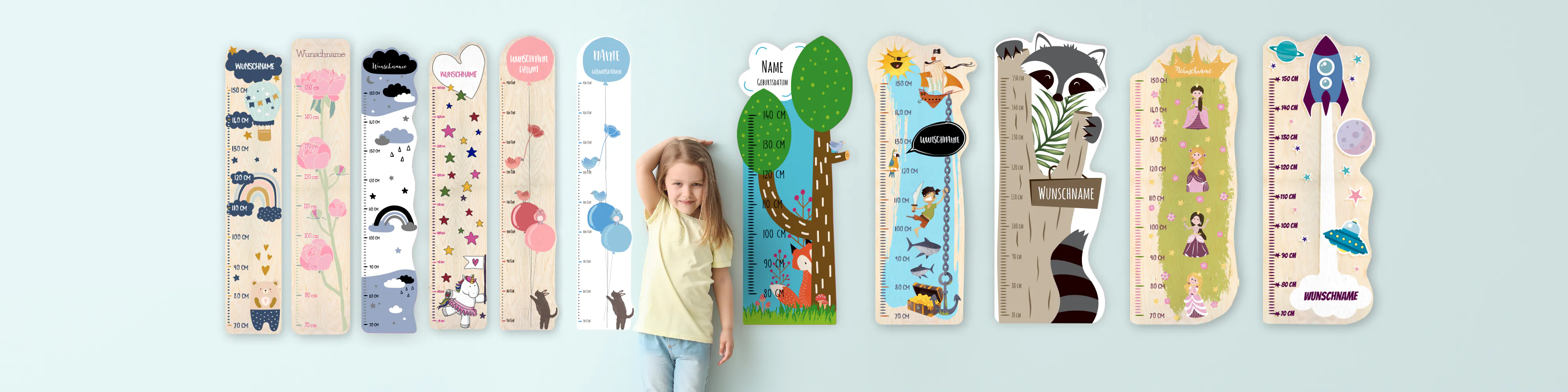 Personalisierte Messlatte für Kinder
