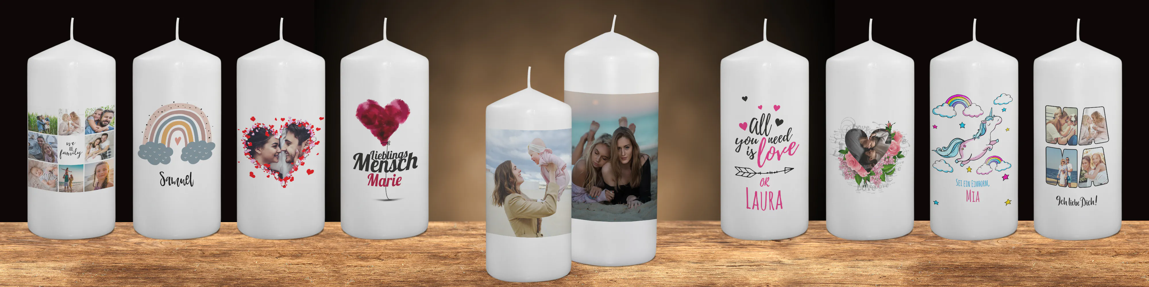 Personalisierte Fotokerze