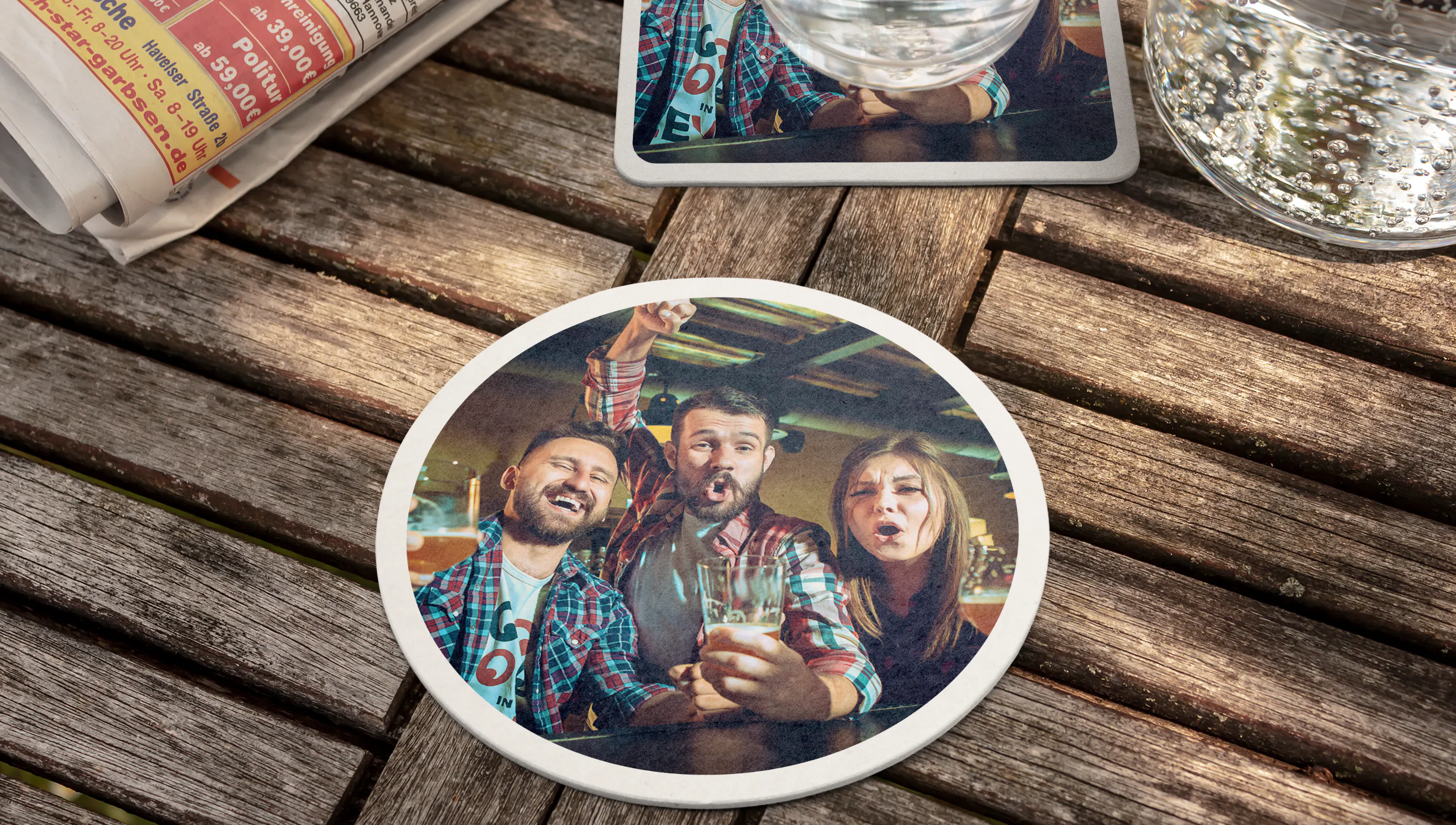 Bierdeckel mit Namen oder Foto als Tischdeko oder Geschenk