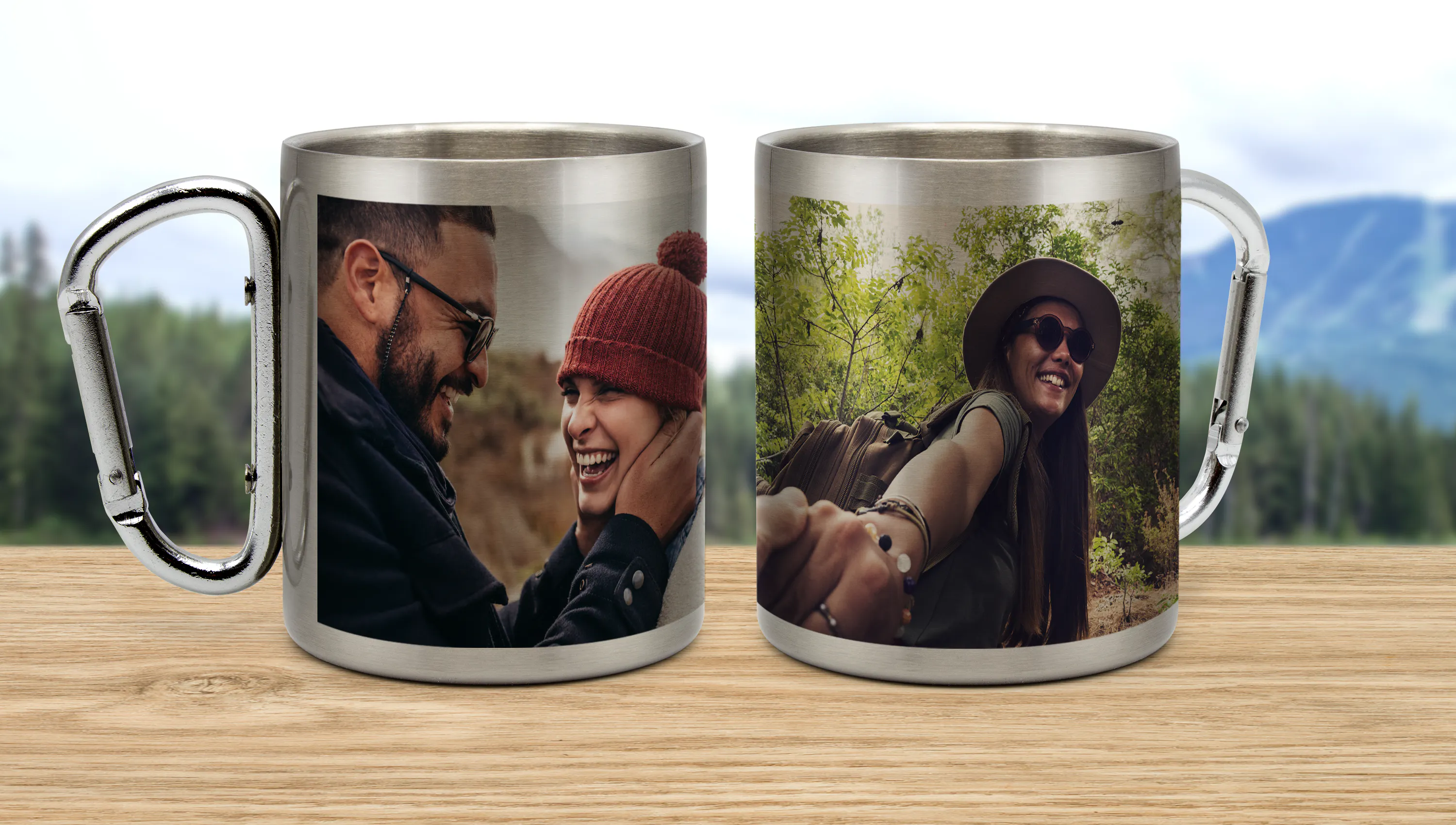 Personalisierte Karabiner-Tasse mit Foto