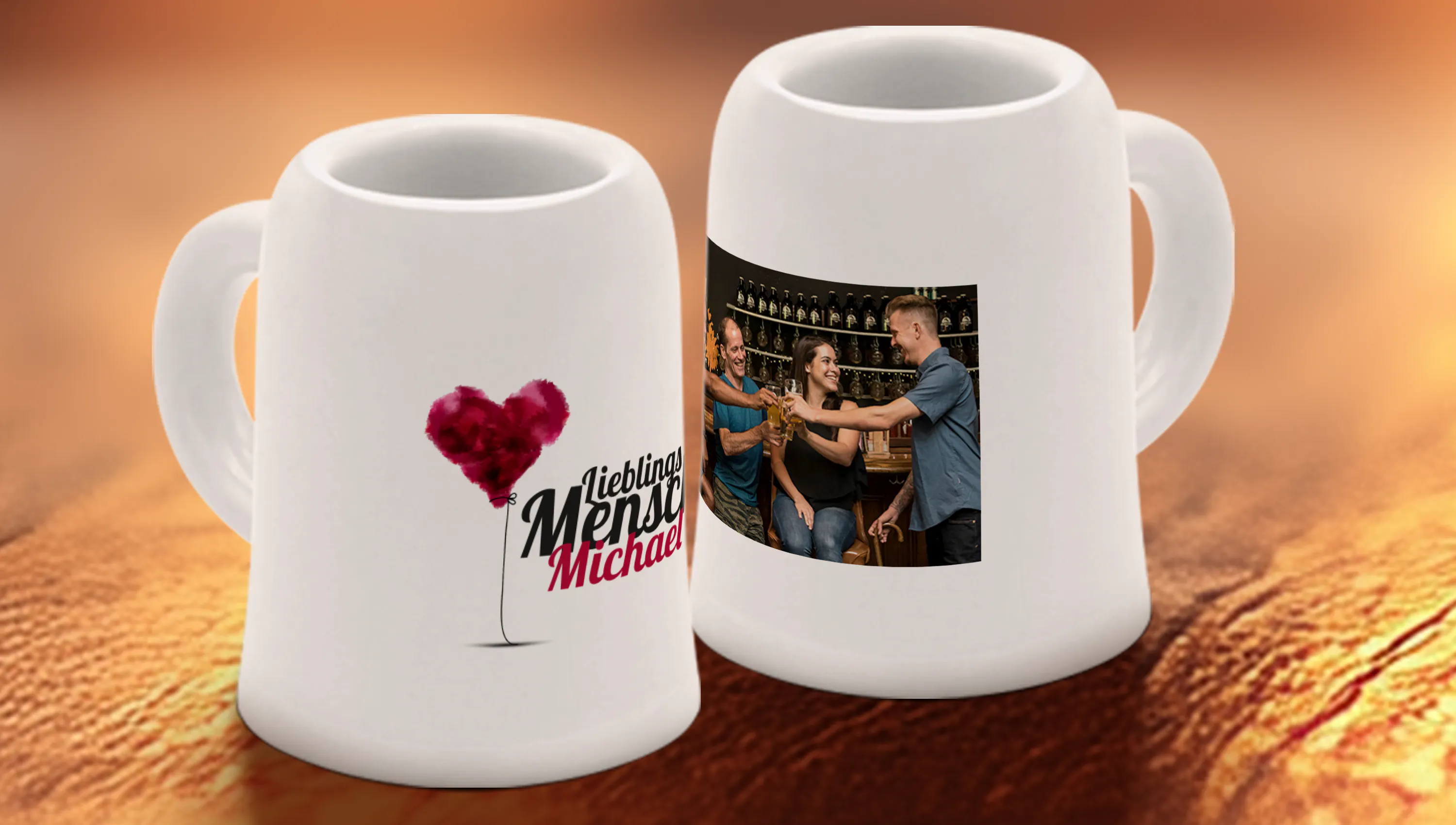 Schnapsglas Mini-Bierkrug mit Foto bedrucken