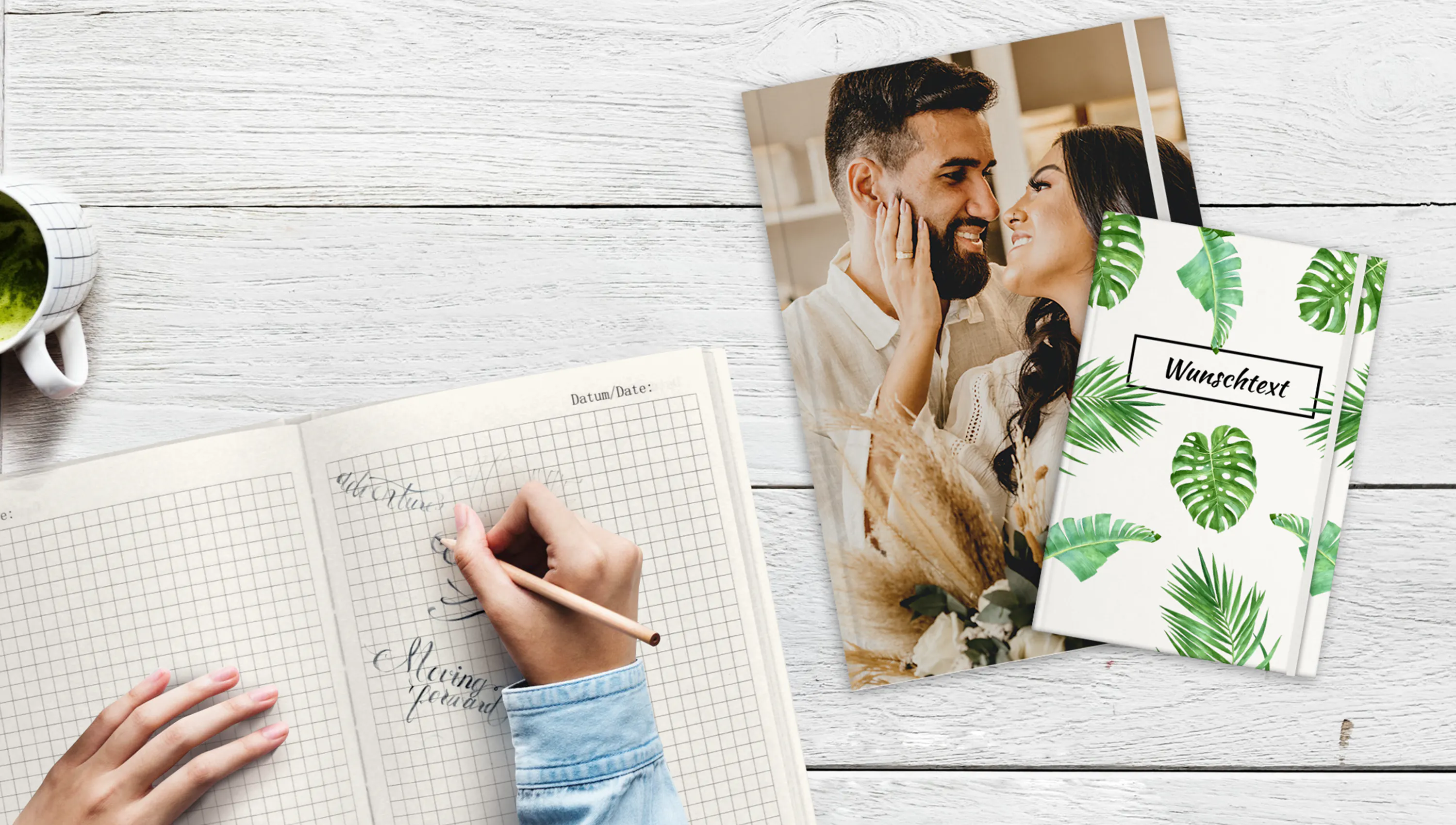 Notizbuch mit Foto, Namen oder Text selbst gestalten