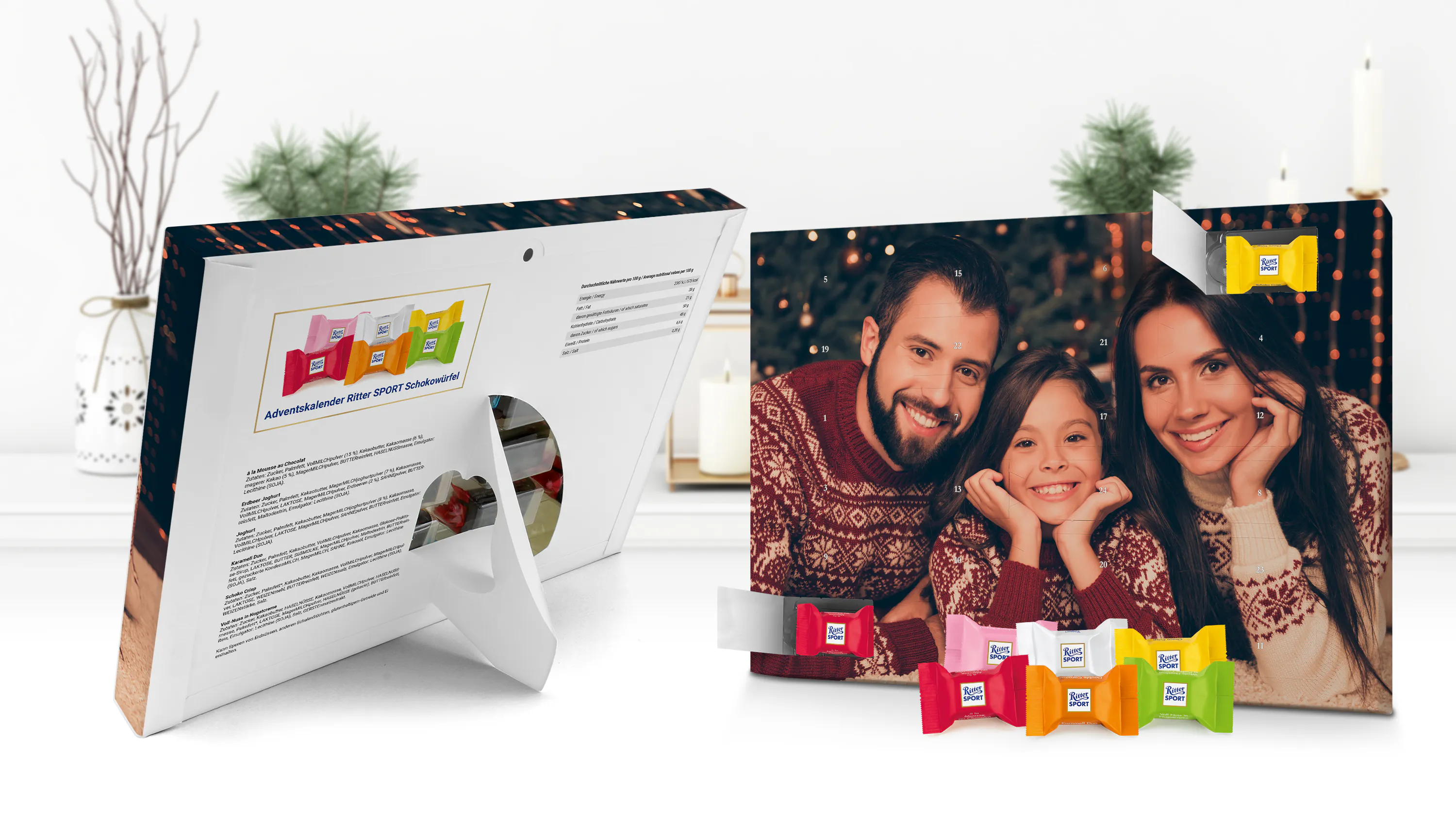 Anleitung: Ritter Sport Adventskalender selbst gestalten