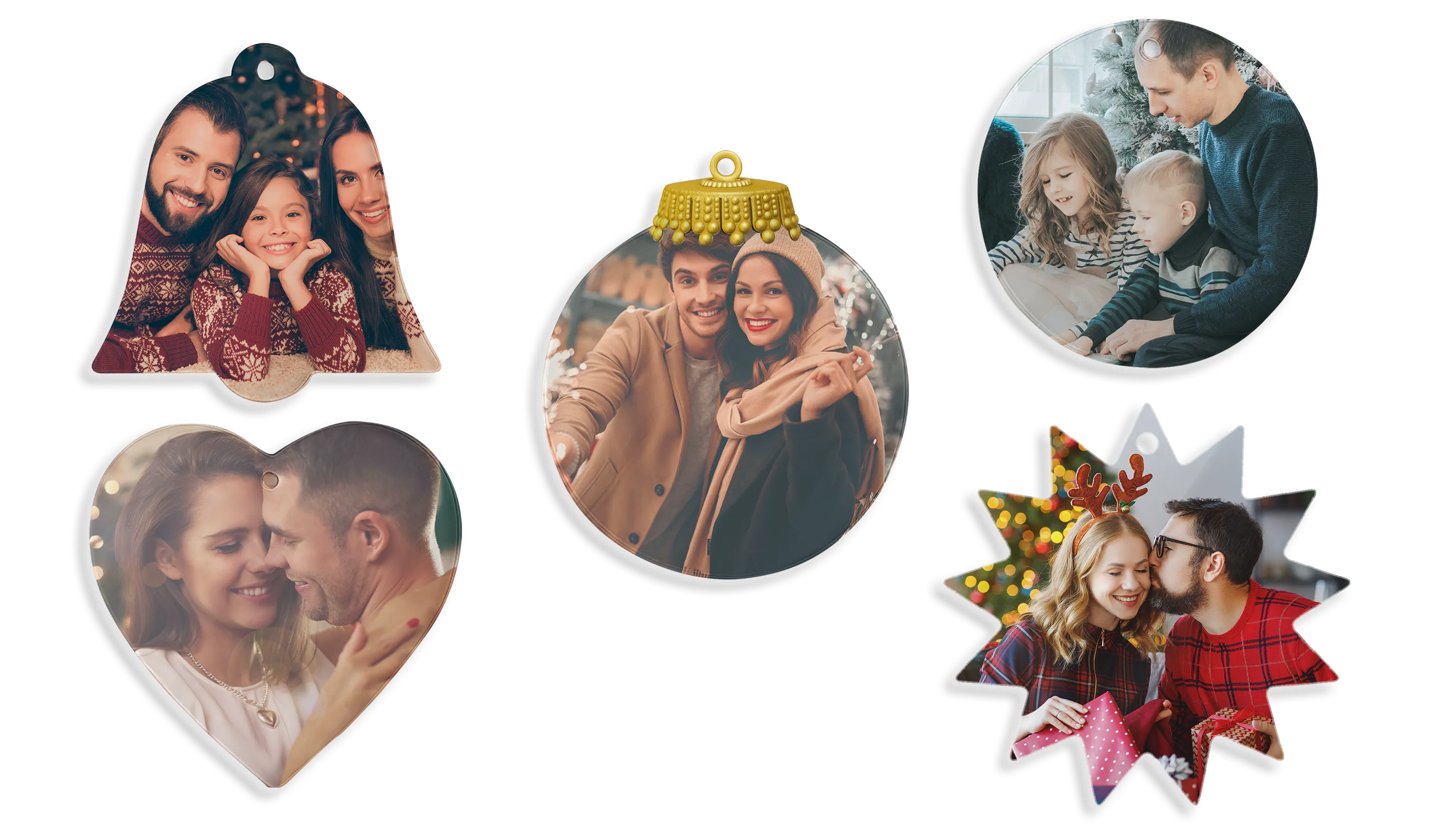 Personalisierte Weihnachtsbaumanhänger mit Foto oder Namen