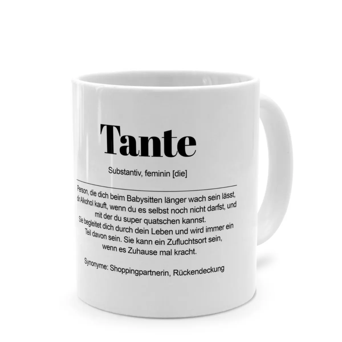 Tasse mit Definition 'Tante'