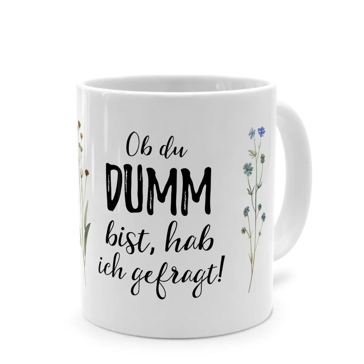 Tasse mit Spruch 'Ob du DUMM bist, hab ich gefragt!'