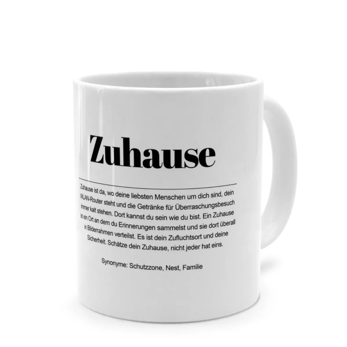 Tasse mit Definition 'Zuhause'