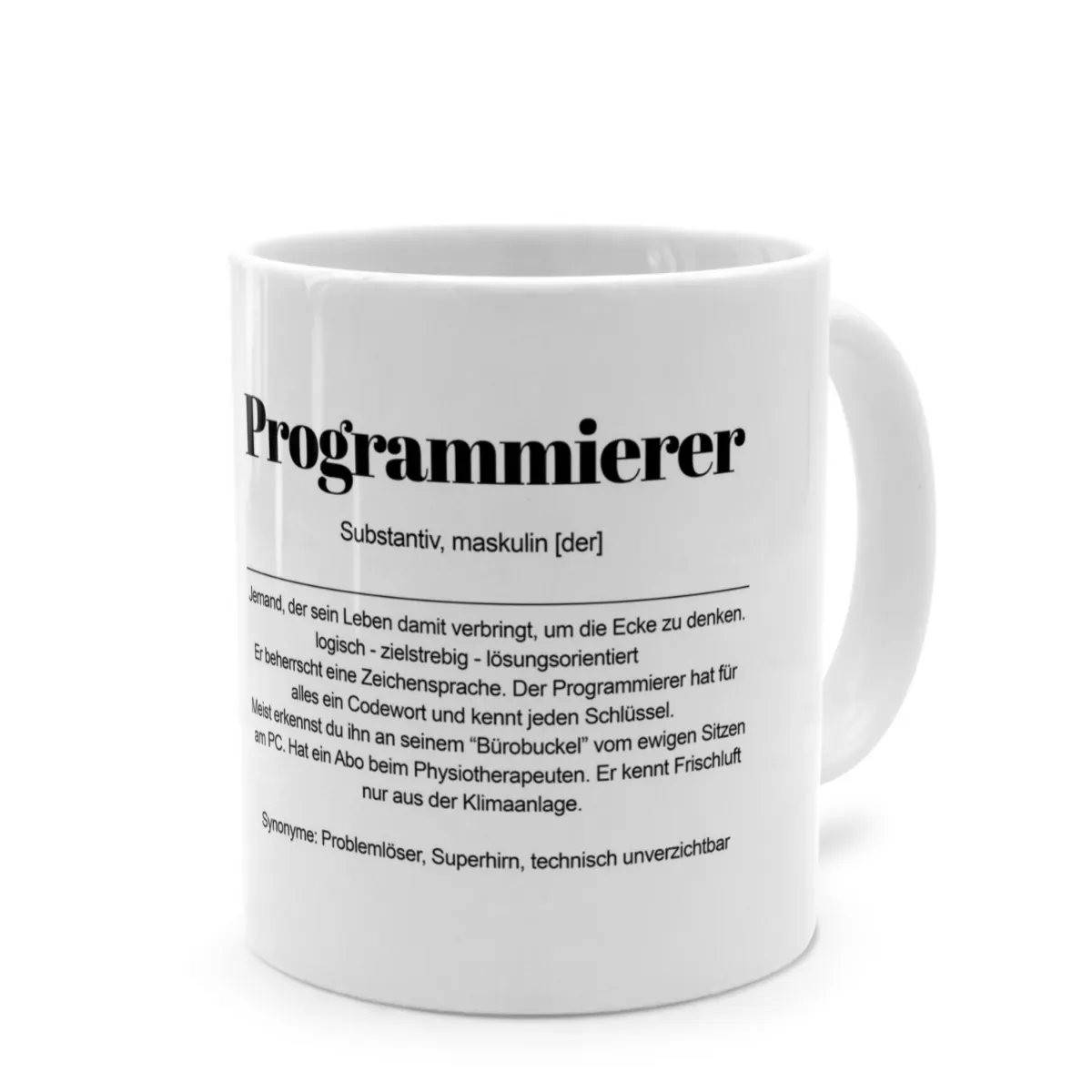 Tasse mit Definition 'Programmierer'