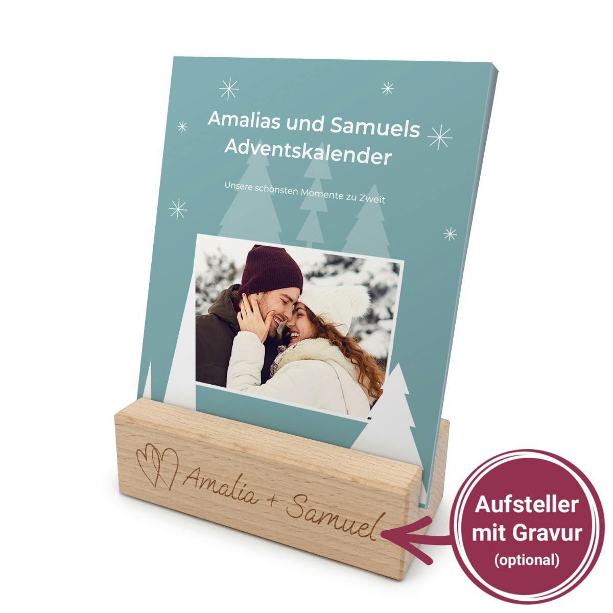 Adventskalender mit Holzaufsteller