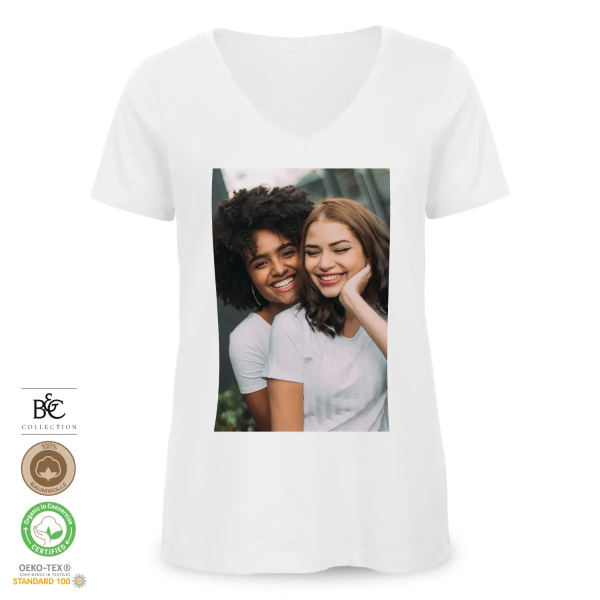 Bio-T-Shirt 'Damen' V-Ausschnitt