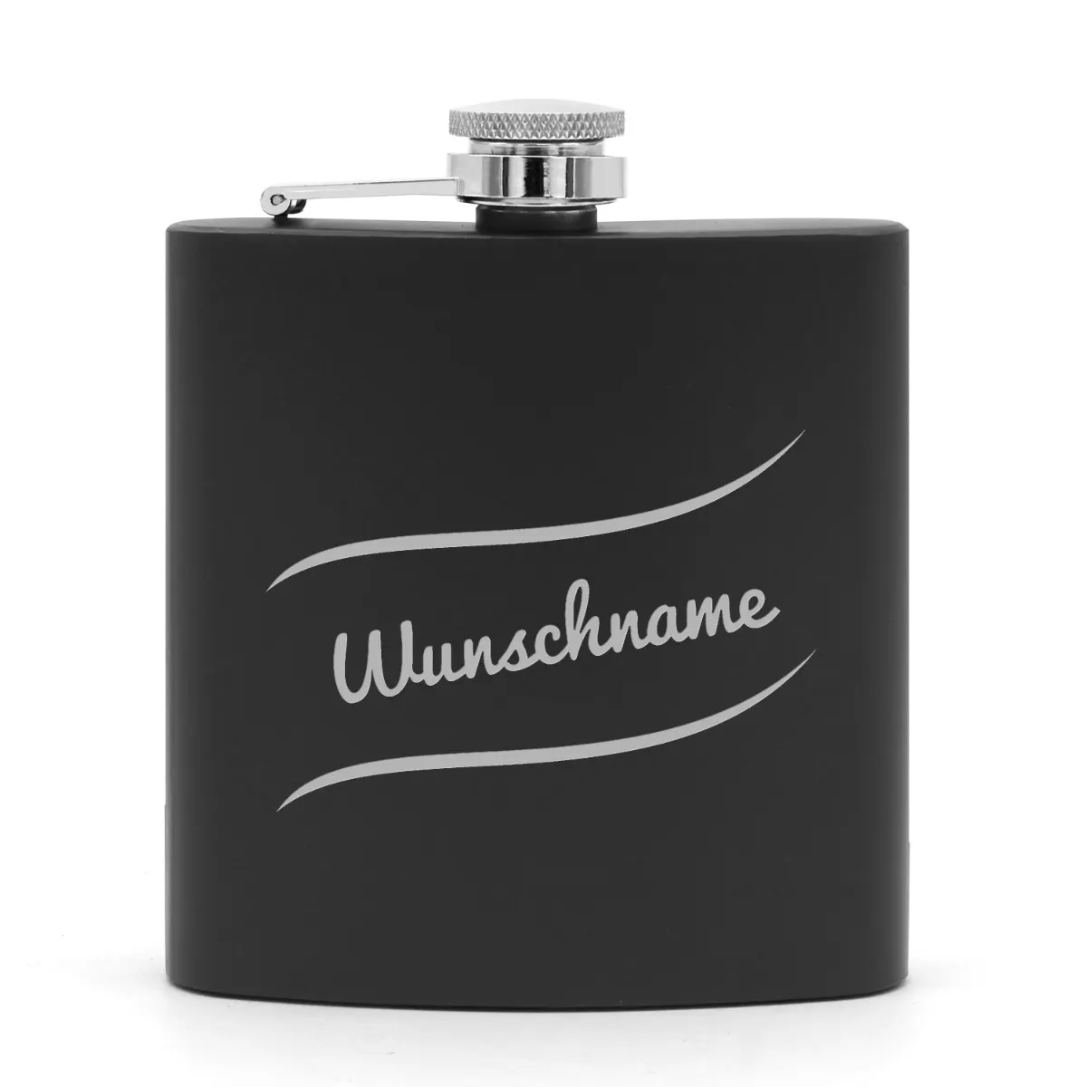 Flachmann mit Gravur - 'Schwarz'
