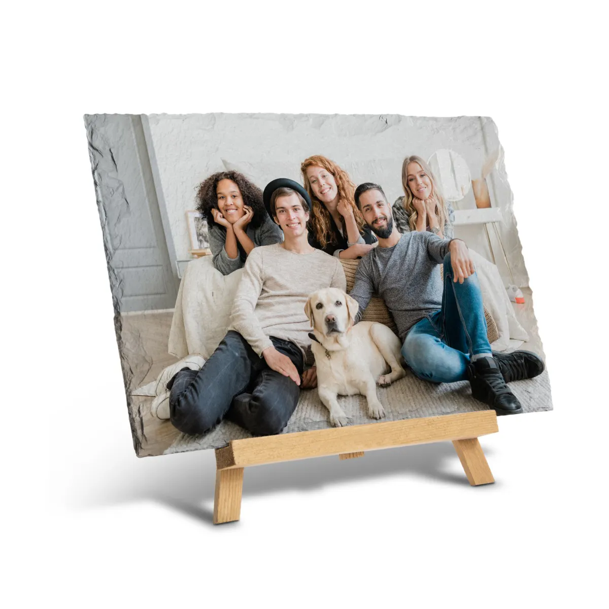 Schieferplatte mit Staffelei - 30 x 20 cm