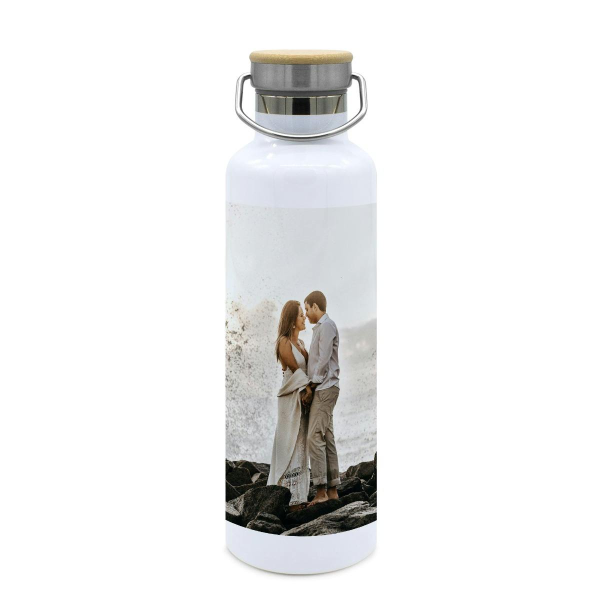 Thermo-Trinkflasche mit Bambusdeckel