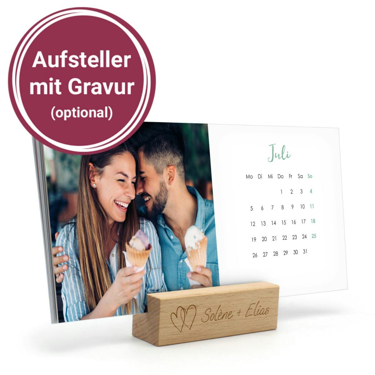 Tischkalender mit Holzfuß